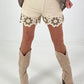 Crochet shorts - cream-taupe