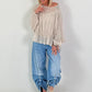 Tunic with flounce hem - beige
