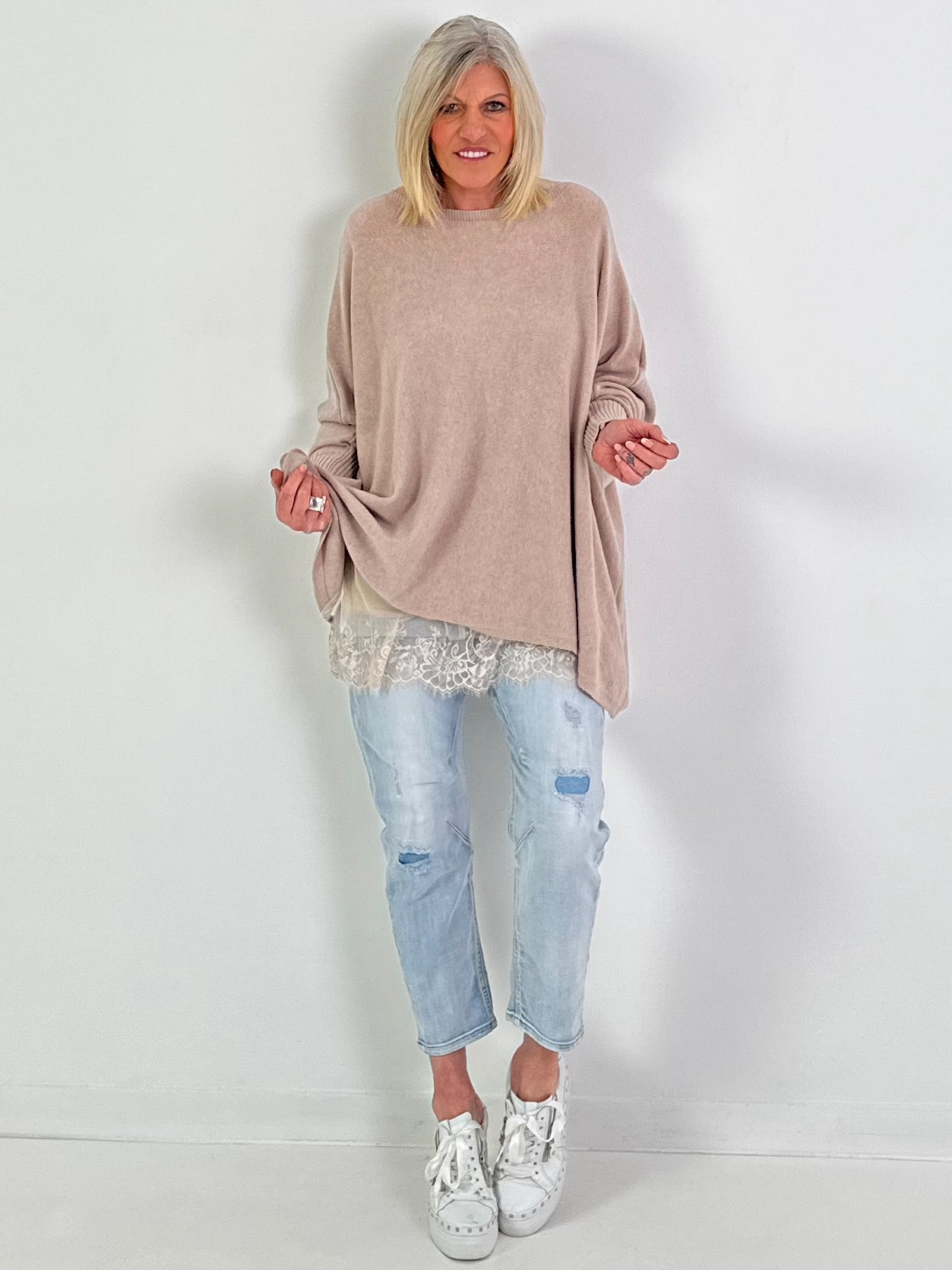 Pullover Good Vibes - beige