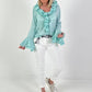 Bluse mit Volants - watergreen