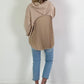 Hoodie mit Plissee-Einsatz Modell "Pleat Motion" - beige