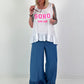 SOHO top with flounce - white