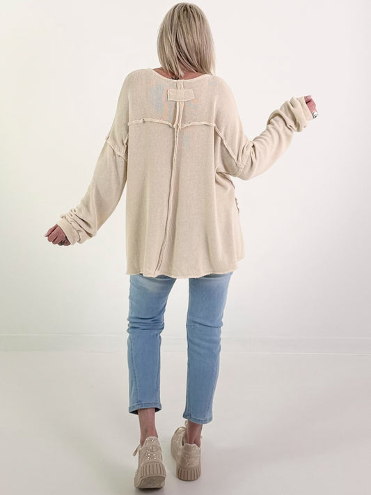 Oversized Strickpullover - beige ( lieferbar ab 14.03.26)