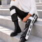 Hose im Materialmix City Statement - schwarz