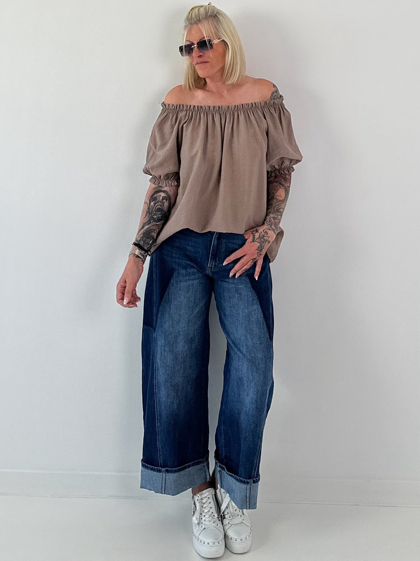 Carmen Tunika  - taupe
