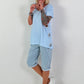 T-shirt with side eyelets - light blue