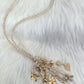 Braided chain with stone pendant - beige-multicolored