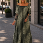 Carmen Sommerkleid mit Muster - oliv