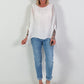 Silk tunic with integrated undershirt - white