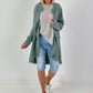 Linen Short Coat with Eyelets - Khaki