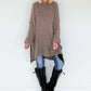 Long Strickpullover - taupe