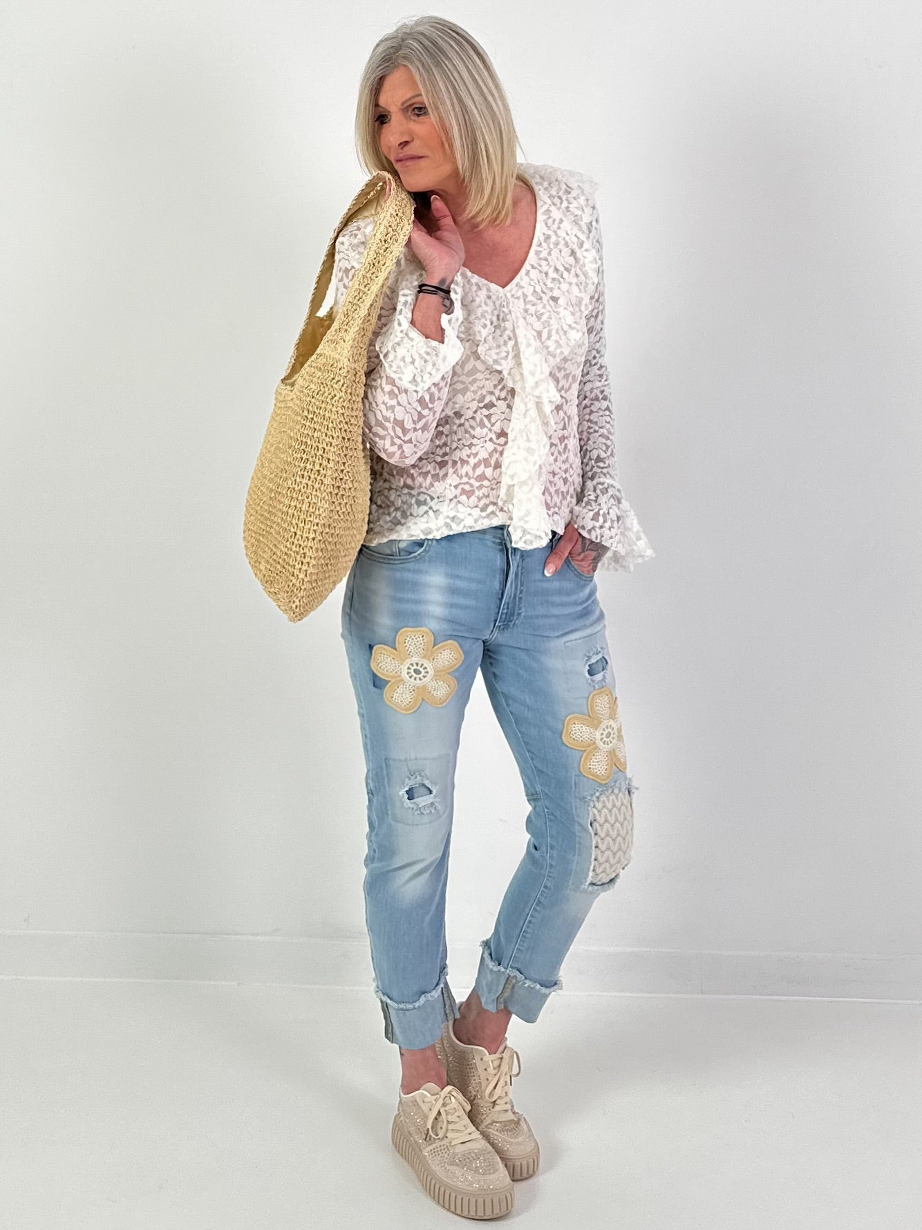 Tuniek met ruches - wit