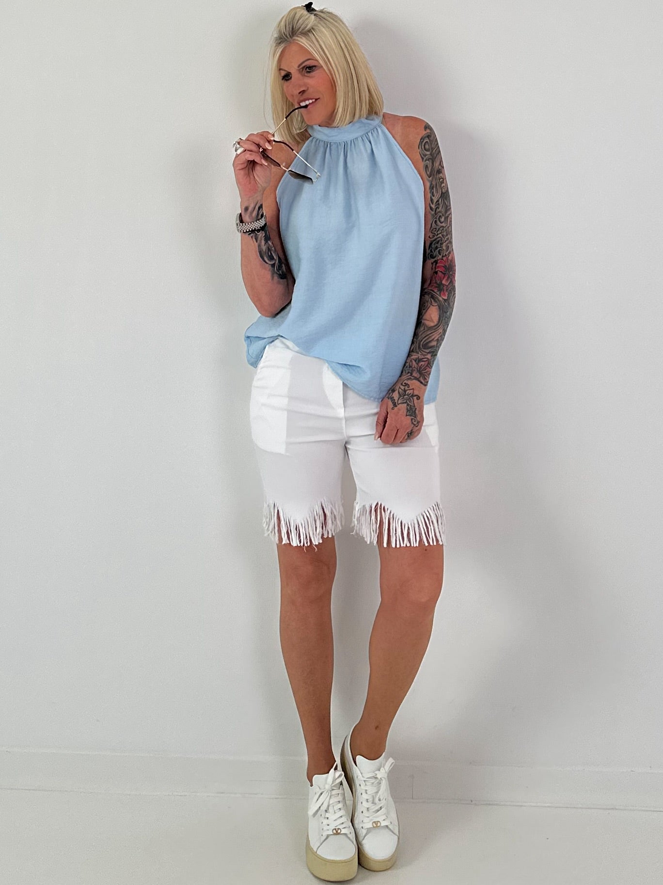 Neckholder Top -hellblau