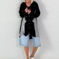 Oversized Linen Military Blazer - Black