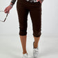 Capri Pants with Tie - chocolate