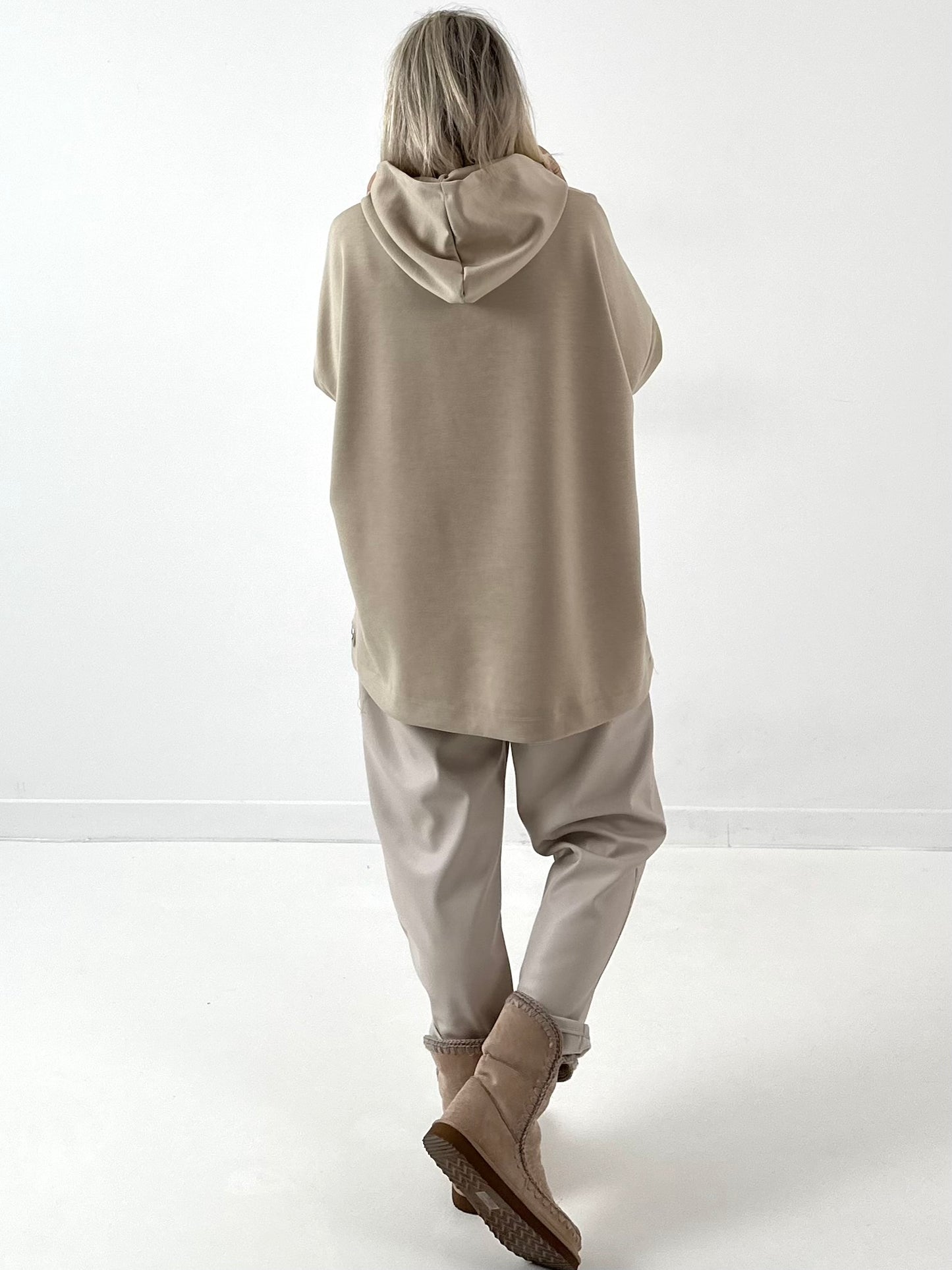 Hoodie model "Steel Hood" - beige