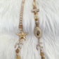 Beaded Necklace with Starfish - beige-multicolored