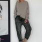 Shirt mit gerafftem Arm - taupe