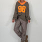 Sweater 96 - taupe-neonorange