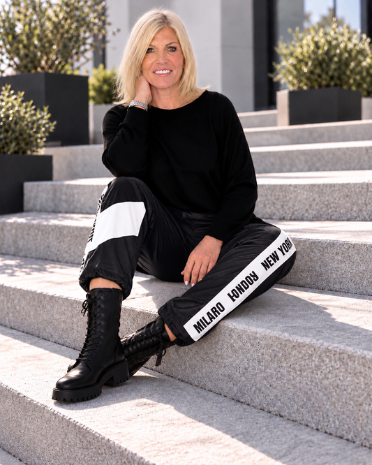 Oversized Basic Shirt - stone-washed-schwarz