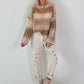 Grobstrickpullover mit Farbverlauf - beige-mehrfarbig