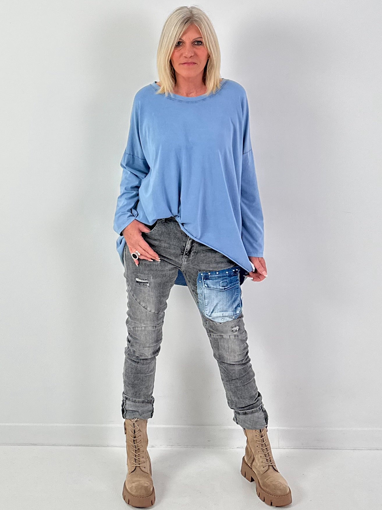 Jeans model "The Pocket" - gray denim