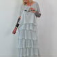 Kleid im Lagenlook - hellgrau