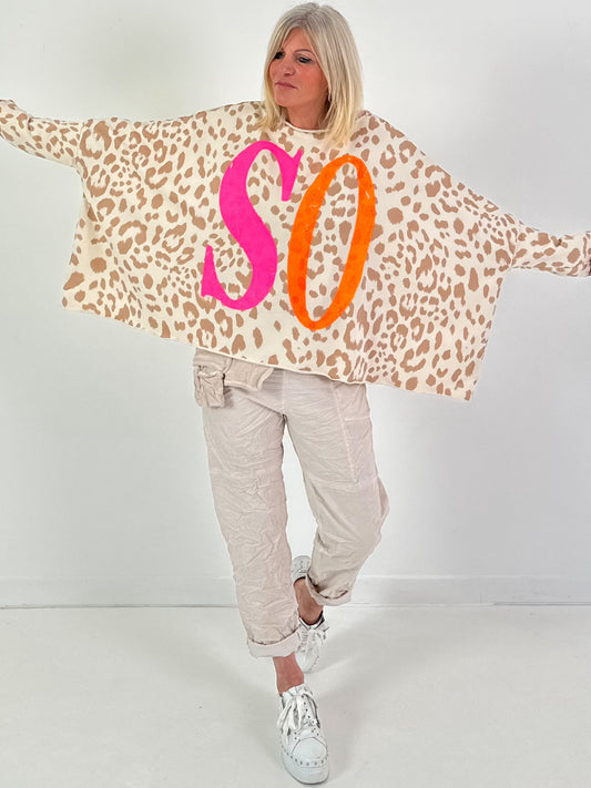 Oversized Sweatshirt Modell "Lina" - beige