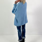 Oversized sweater model "Snuggle Arctic" - ice blue