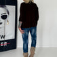 Strickpullover mit Turtleneck - mokka