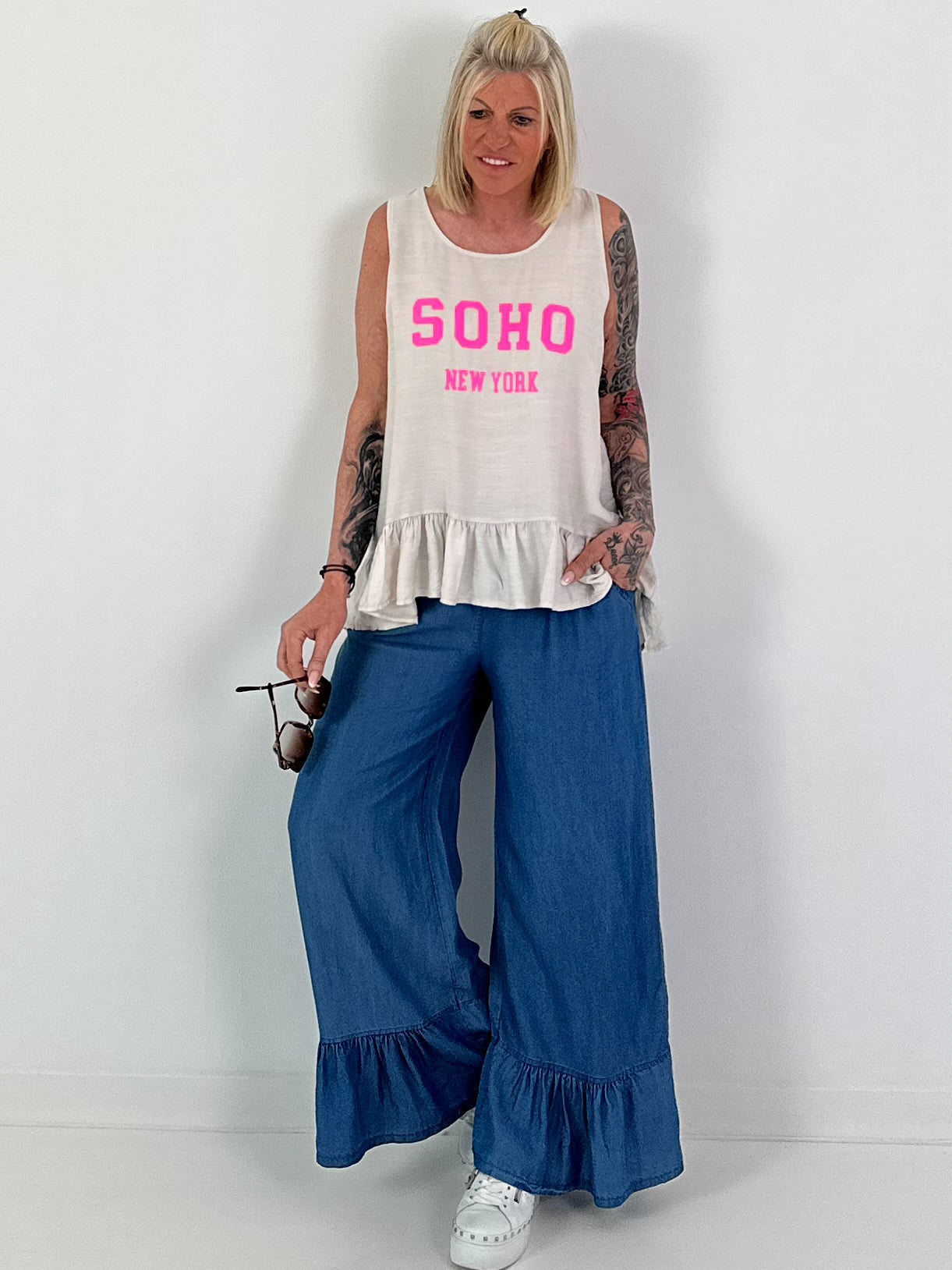 Ruffled top SOHO - beige