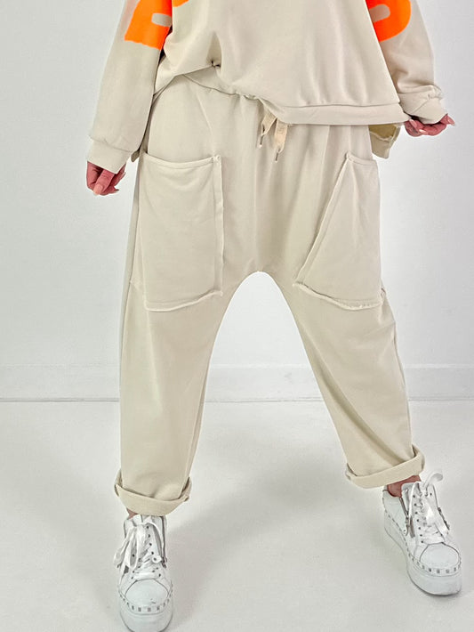 Baggy Hose Modell "Big Pocket" - beige