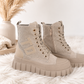 High-top sneakers in a suede look with rhinestones - beige