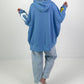 Oversized Hoodie Love - blau