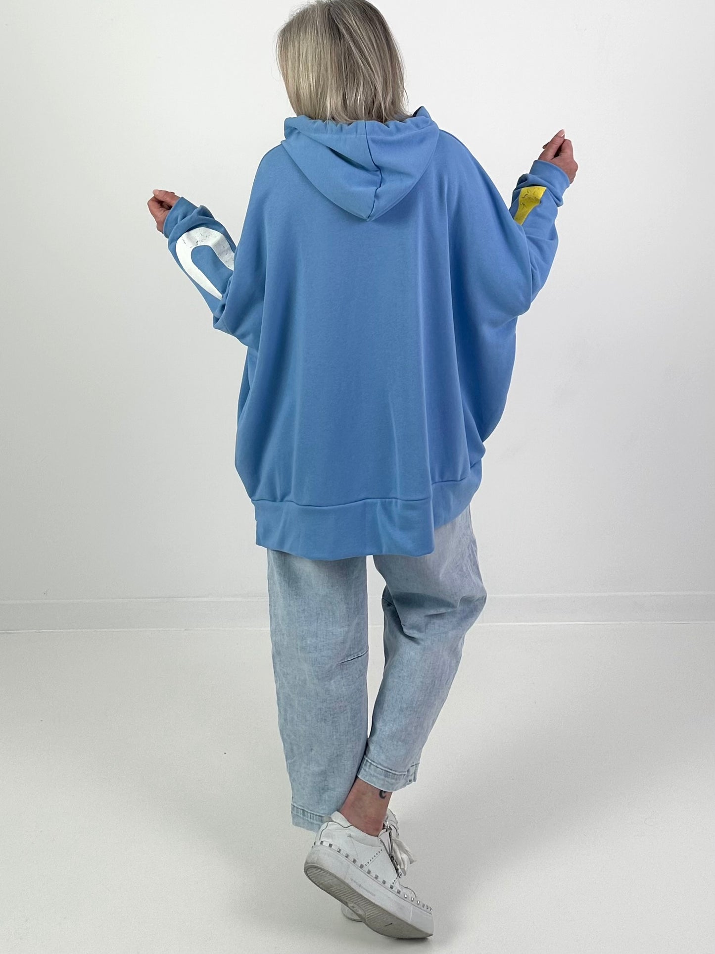 Oversized Hoodie Love - blau