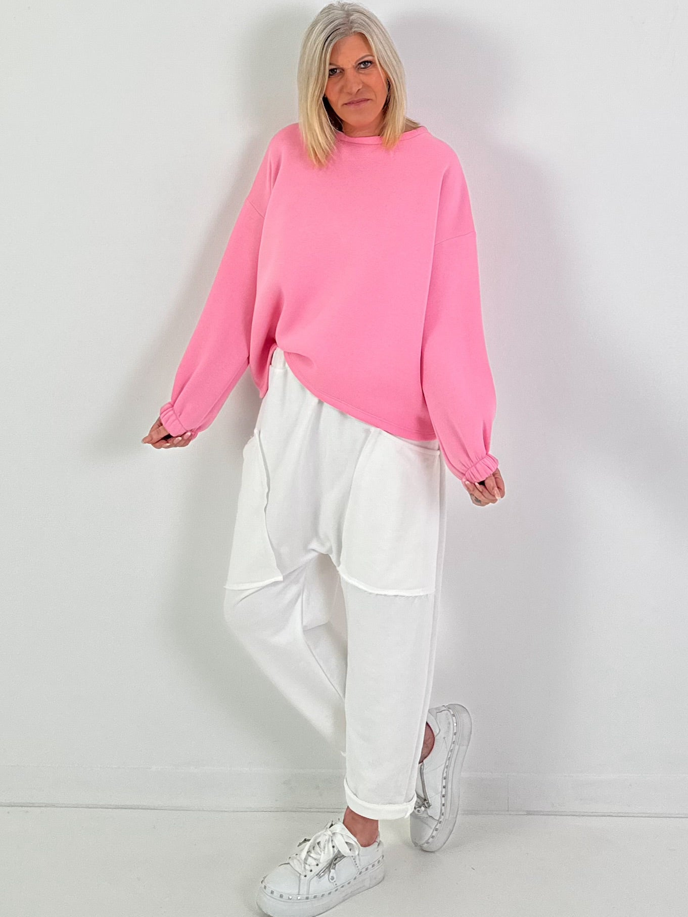 Sweatshirt model "Good Vibes" - pink