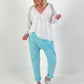 Tunic with lace hem - white