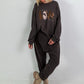 Sweat Baggy mit Tasche - mokka