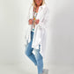 Oversized frilled shirt blouse - white