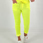 Hose im Knit-Look - neongelb