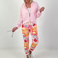 Bomber jacket with ruched sleeve - pink