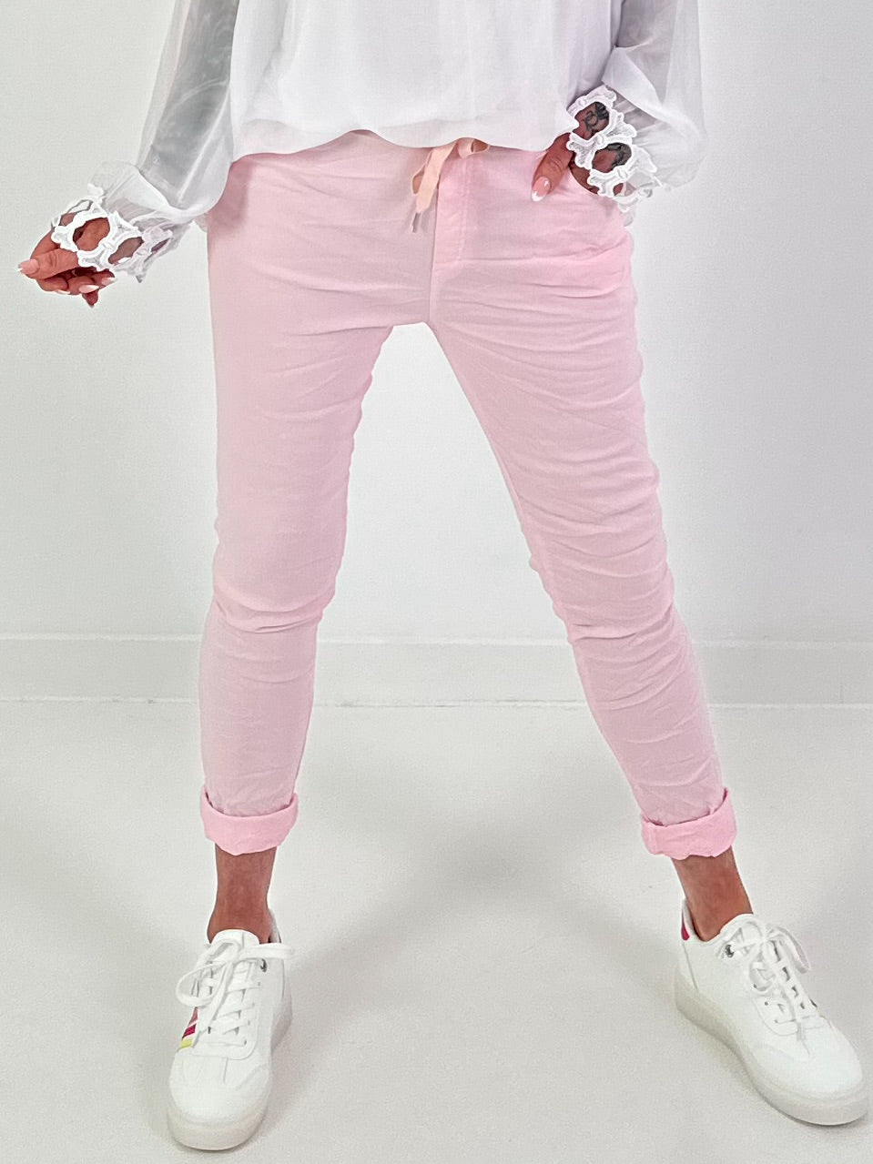 Basic Joggers with Drawstring - Pink