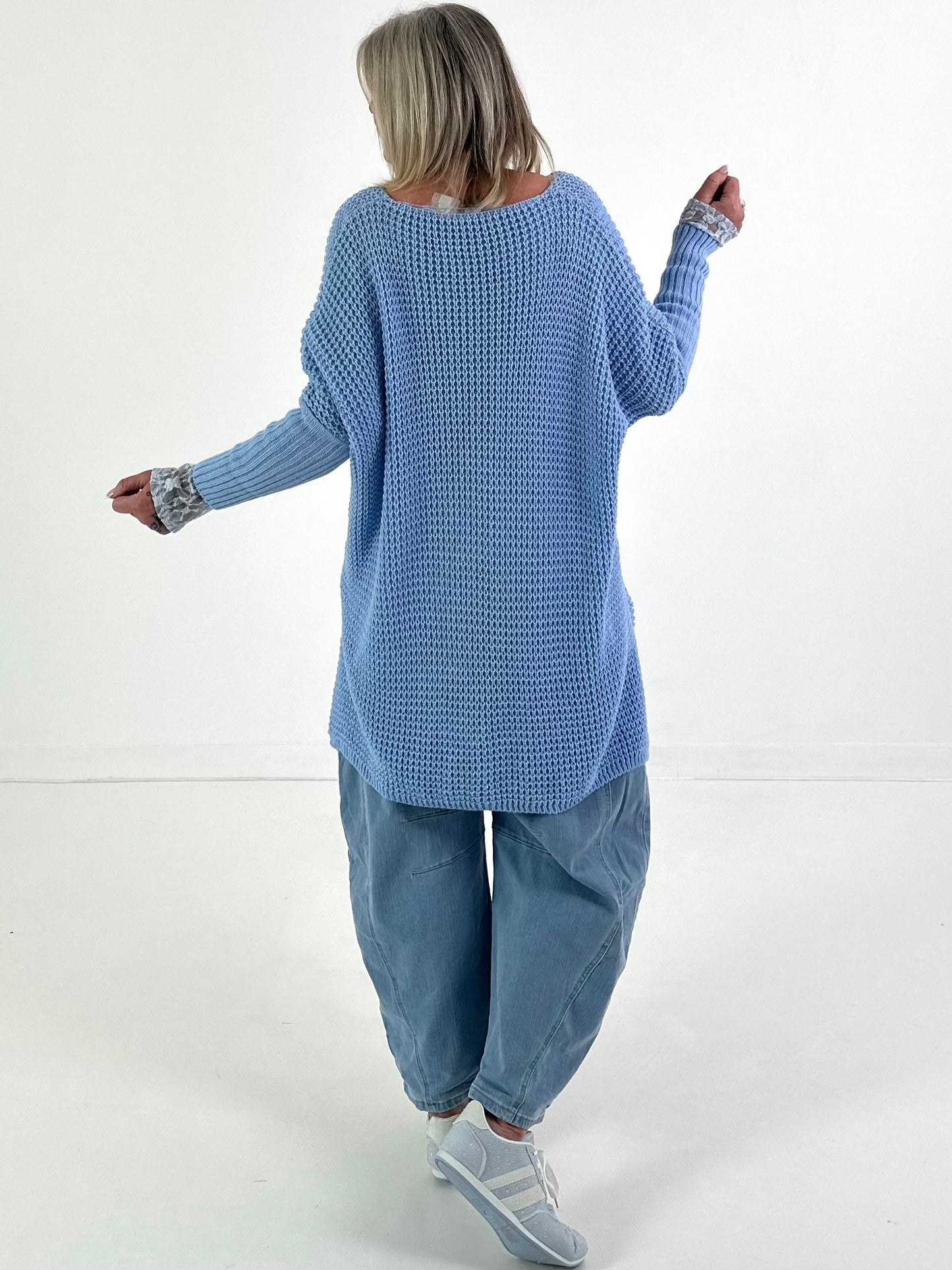 Trui met beenwarmers - lichtblauw