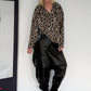 Hoodie im All Over Leo-Look - taupe-leo-mehrfarbig