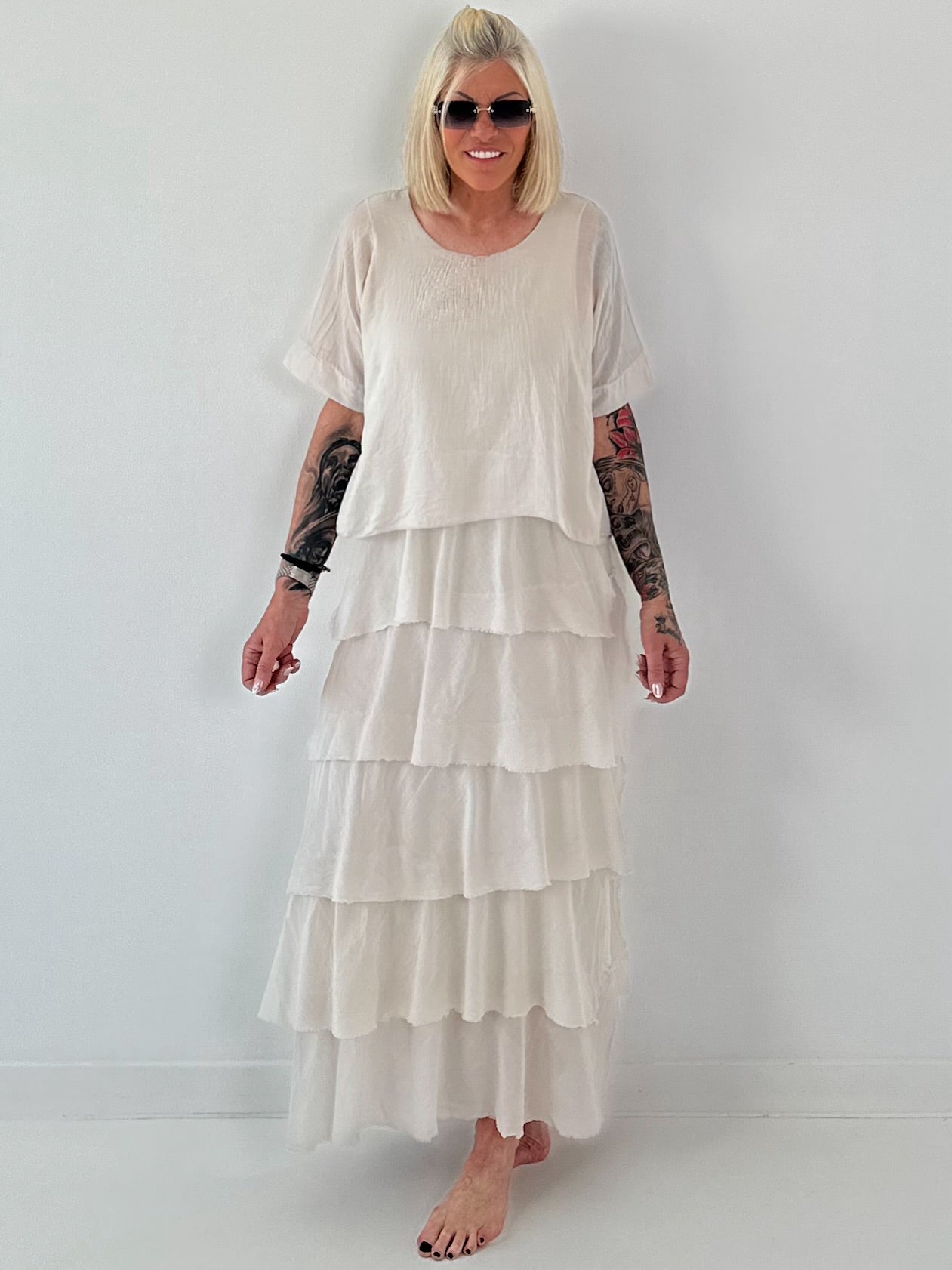 Kleid im Lagenlook - beige