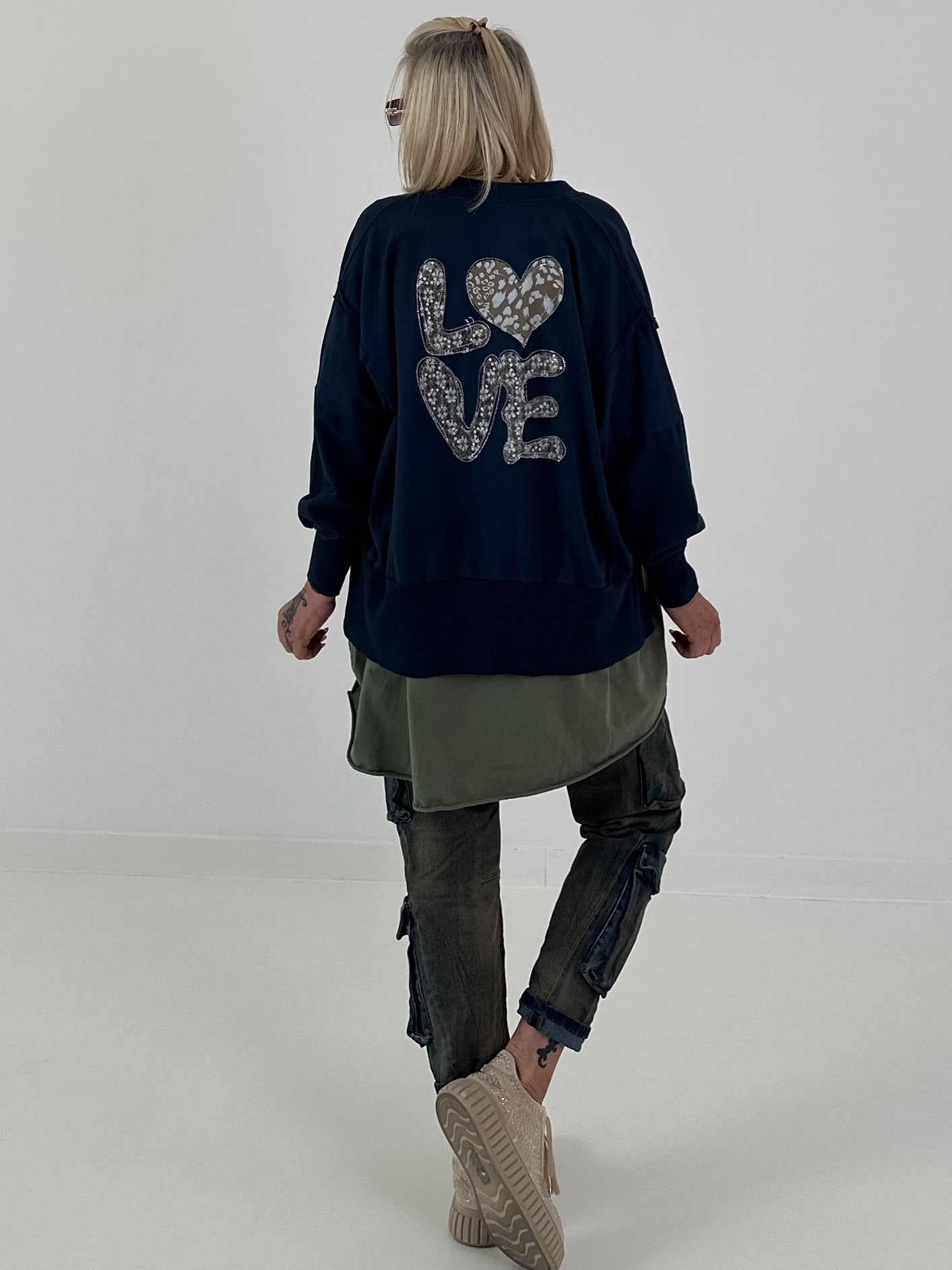 Jacke mit Rückenprint - dunkelblau