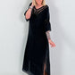 Ibiza Kleid mit Häkeleinsätzen - schwarz