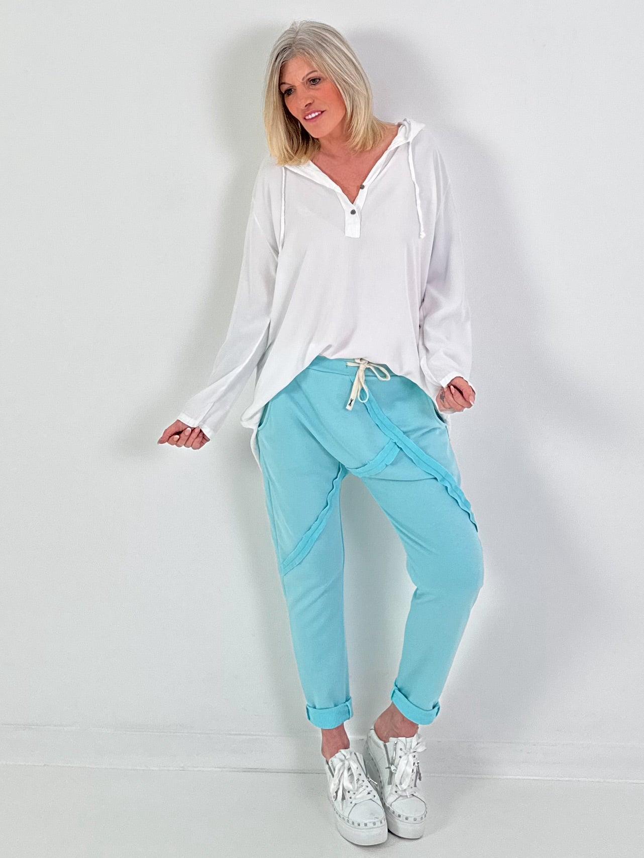 Tunika mit Kapuze - weiss