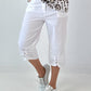 Hose mit Druckknöpfen Details - weiss