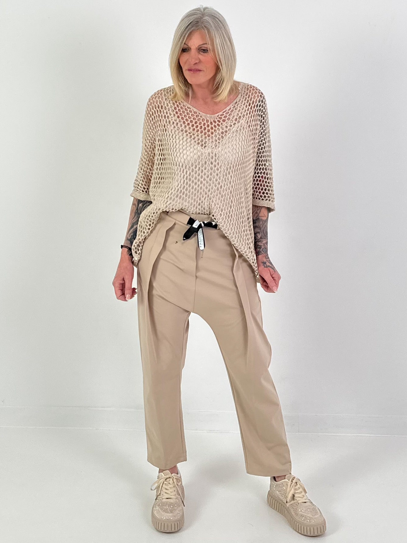 Gehaakt shirt - beige